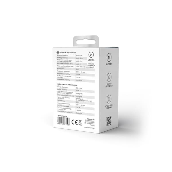 Savio TWS-06 Bluetooth 5.0 + EDR hovedtelefoner/headset In-ear Sort