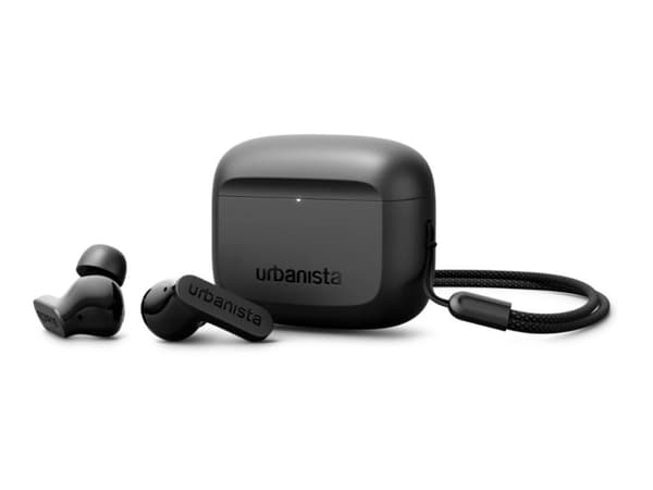 Urbanista Palo Alto - True wireless-hörlurar med mikrofon - inuti örat - Bluetooth - aktiv brusradering - midnattssvart