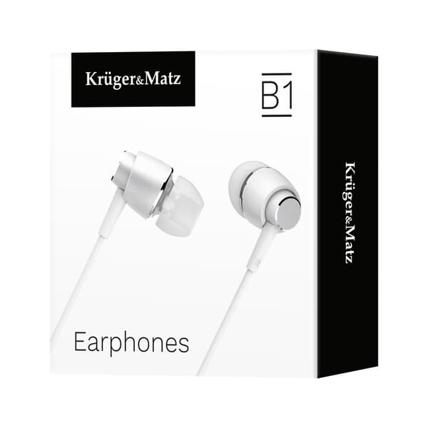 Kruger&Matz B1 vita in-ear hörlurar med mikrofon
