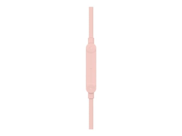 Belkin SoundForm - Hörlurar med mikrofon - inuti örat - kabelansluten - USB-C - ljudisolerande - rosa