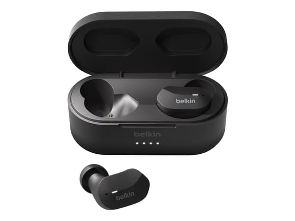 Belkin SoundForm - Ørepropper med mikrofon - i øret - kablet - USB-C - lydisolerende - svart