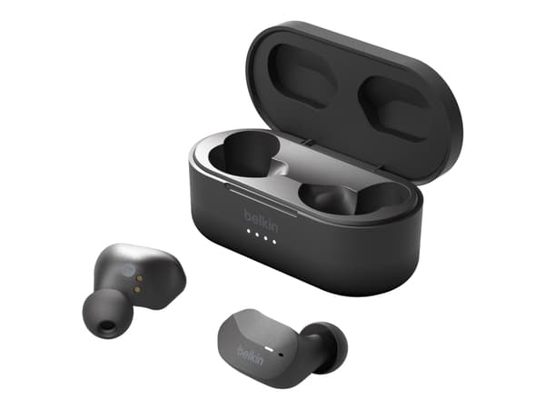 Belkin SoundForm - Ørepropper med mikrofon - i øret - kablet - USB-C - lydisolerende - svart