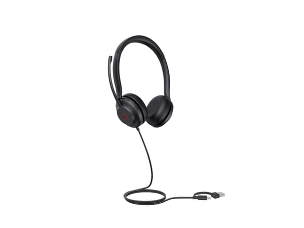 Yealink UH35 Dual - Headset - på örat - kabelansluten - USB-A, USB-C - svart - Certifierad för Microsoft-teams, UC-certifierad