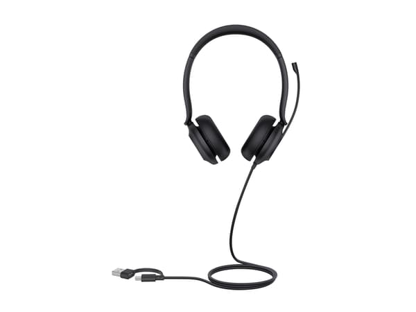 Yealink UH35 Dual - Hodesett - on-ear - kablet - USB-A, USB-C - svart - Certified for Microsoft Teams, UC-sertifisert