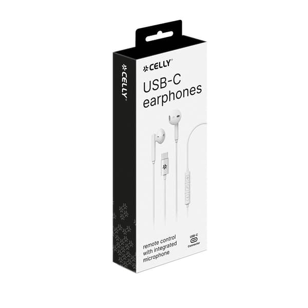 Celly Hörlurar UP1100 USB-C Vit