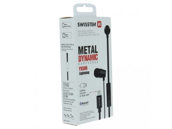 Swissten YS500, Koblet med ledninger (ikke trådløs), Samtaler/musikk, 20 - 20000 Hz, Hodesett, Sort
