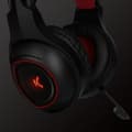 Miniatyrbillede 6 af 11: Gaming headset med mikrofon KSIX Drakkar USB LED Sort Rød