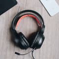 Miniatyrbillede 10 af 11: Gaming headset med mikrofon KSIX Drakkar USB LED Sort Rød