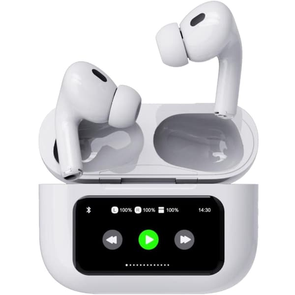 Celly SoundLED True Wireless Bluetooth-hodesett med LED-display ANC &amp; ENC Hvit