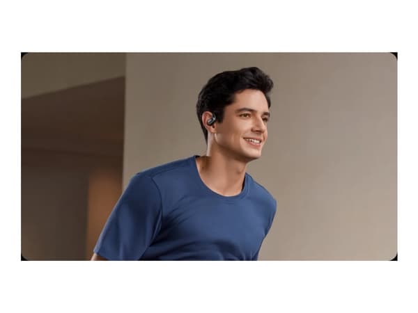 SHOKZ OpenFit Air - True wireless-hörlurar med mikrofon - öppet öra - montering över örat - Bluetooth - svart