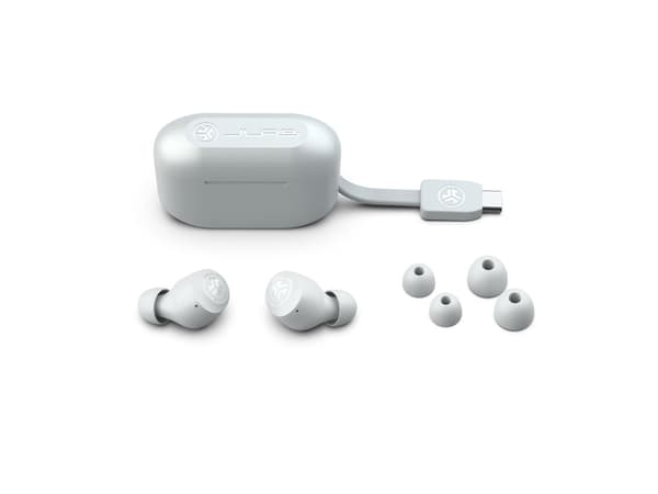JLab Go Pop+, True Wireless Stereo (TWS), 20 - 20000 Hz, Samtale/Musikk/Sport/Hverdag, Hodetelefoner, Hvit