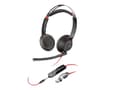 Miniatyrbilde 5 av 5: Poly Blackwire 5220 - Blackwire 5200 series - hodesett - on-ear - kablet - USB-C, 3,5 mm jakk - svart - Certified for Skype for Business, Cisco Jabbe