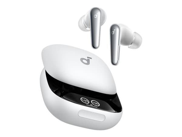 Soundcore Liberty 4 Pro - True wireless-hodetelefoner med mikrofon - i øret - Bluetooth - aktiv støydemping - hvit
