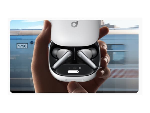 Soundcore Liberty 4 Pro - True wireless-hodetelefoner med mikrofon - i øret - Bluetooth - aktiv støydemping - hvit