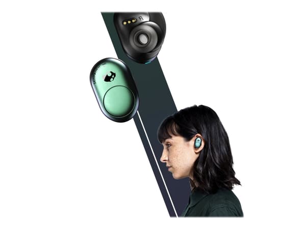 Skullcandy Push - True wireless-hodetelefoner med mikrofon - i øret - Bluetooth - svart, mørk grå