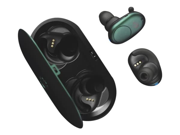 Skullcandy Push - True wireless-hodetelefoner med mikrofon - i øret - Bluetooth - svart, mørk grå