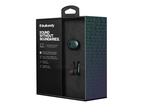 Skullcandy Push - True wireless-hodetelefoner med mikrofon - i øret - Bluetooth - svart, mørk grå