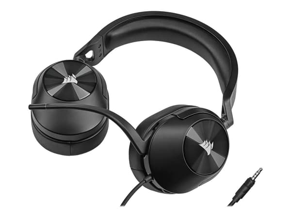 CORSAIR Gaming HS55 STEREO - Hodesett - full størrelse - kablet - 3,5 mm jakk - karbon
