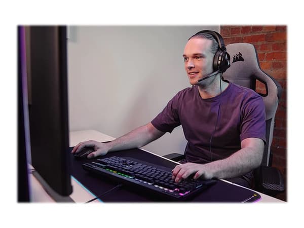 CORSAIR Gaming HS55 STEREO - Hodesett - full størrelse - kablet - 3,5 mm jakk - karbon