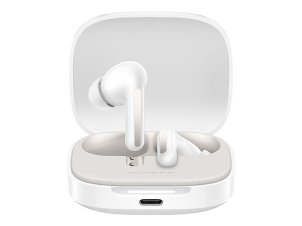 Xiaomi Redmi Buds 6 - True wireless-hörlurar med mikrofon - inuti örat - Bluetooth - aktiv brusradering - molnvit