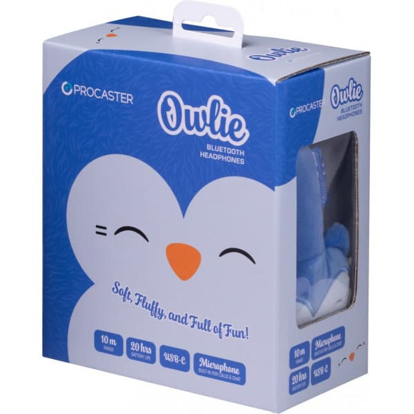 Procaster Owlie Hörlurar Bluetooth, blå