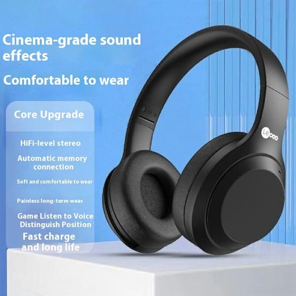 LENOVO Langattomat korvakuulokkeet Taitettavat pelimusiikki Bluetooth-kuulokkeet - Musta
