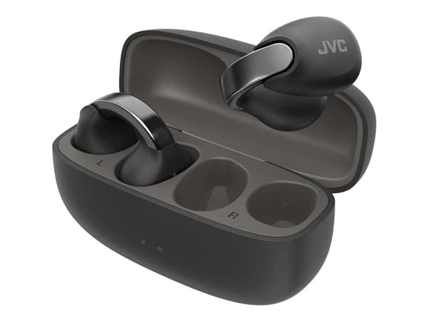 JVC HA-NP1T - True wireless-hörlurar med mikrofon - öppet öra - med öronklämma - Bluetooth - svart