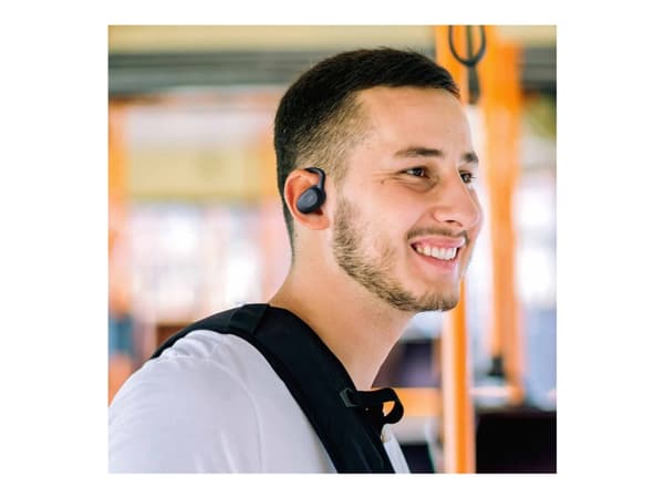 JVC HA-NP40T - True wireless-hodetelefoner med mikrofon - åpent øre - over-øret-montering - Bluetooth - svart