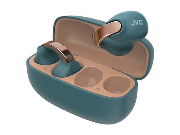 JVC HA-NP1T - True wireless-hörlurar med mikrofon - öppet öra - med öronklämma - Bluetooth - blå