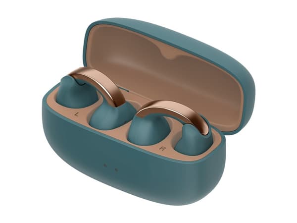 JVC HA-NP1T - True wireless-hörlurar med mikrofon - öppet öra - med öronklämma - Bluetooth - blå