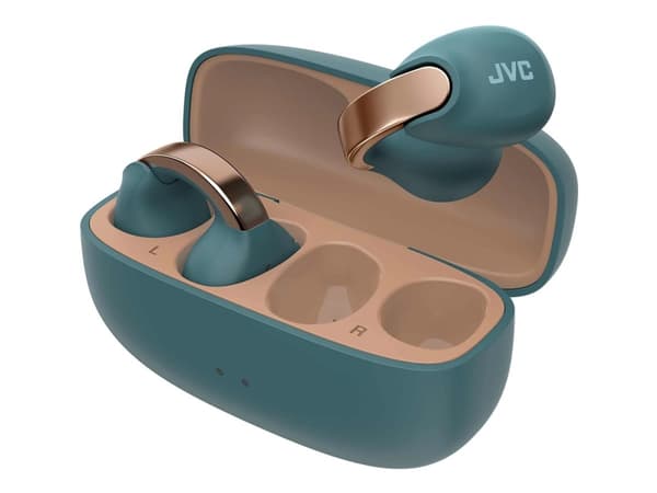 JVC HA-NP1T - True wireless-hörlurar med mikrofon - öppet öra - med öronklämma - Bluetooth - blå