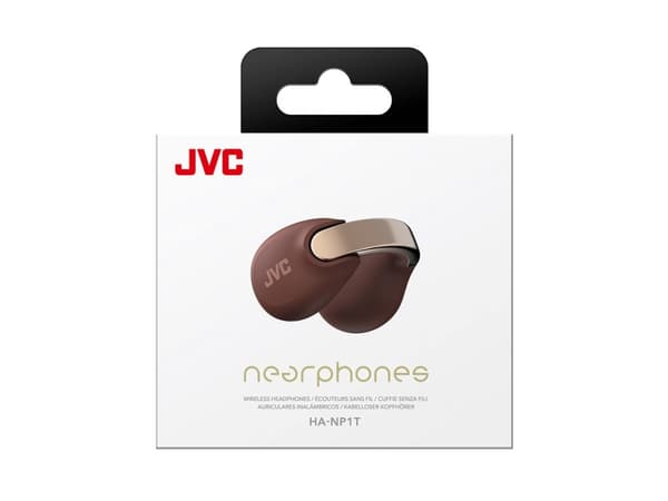 JVC HA-NP1T - True wireless-hodetelefoner med mikrofon - åpent øre - clip-on - Bluetooth - brun