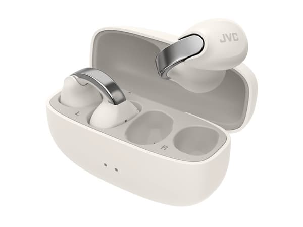 JVC HA-NP1T - True wireless-hörlurar med mikrofon - öppet öra - med öronklämma - Bluetooth - vit