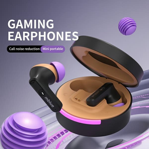 MBLUE AR03pro ANC Noise Cancellation Bluetooth 5.3 Earbuds Low Latency Gaming-hovedtelefoner - Sort