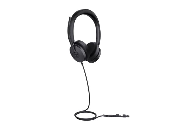 Yealink UH35 Dual - Hodesett - on-ear - kablet - aktiv støydemping - USB-A, USB-C - Certified for Microsoft Teams, UC-sertifisert