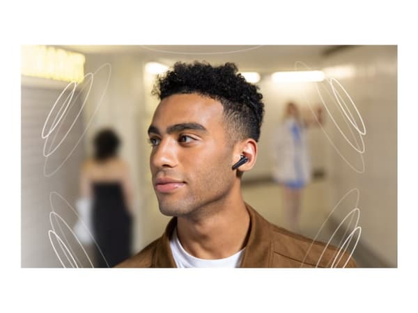 Soundcore Liberty 4 Pro - True wireless-hörlurar med mikrofon - inuti örat - Bluetooth - aktiv brusradering - glänsande ljus svart
