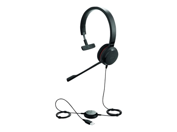 Jabra Evolve 30 II UC Mono - Headset - på örat - kabelansluten - USB-C, USB-A - ljudisolerande - Alcatel-Lucent-certifierad, Avaya-certifierad, Certi