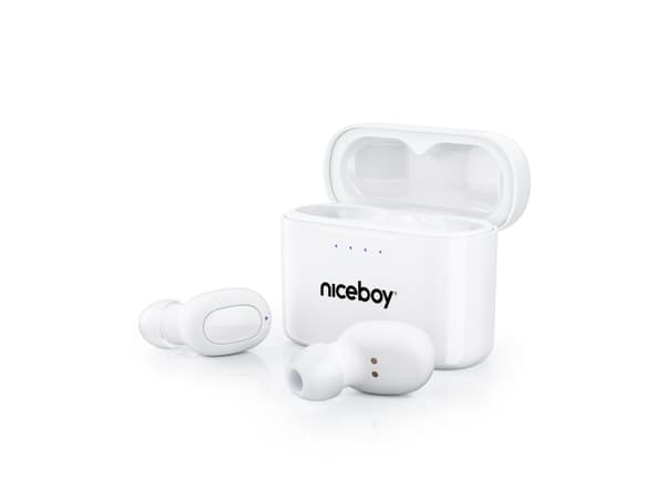 Niceboy Hive Podsie 3 - True wireless-hörlurar med mikrofon - inuti örat - Bluetooth - polarvit