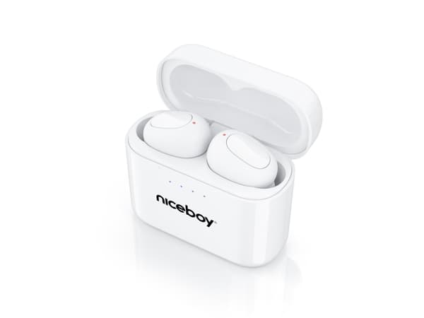 Niceboy Hive Podsie 3 - True wireless-hörlurar med mikrofon - inuti örat - Bluetooth - polarvit