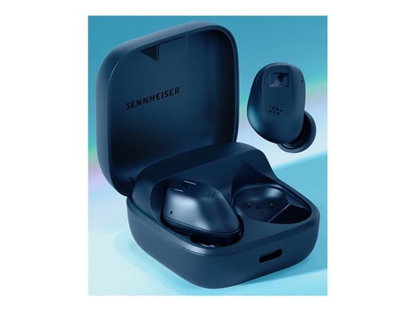 Sennheiser ACCENTUM - True wireless-hodetelefoner med mikrofon - i øret - Bluetooth - aktiv støydemping - blå