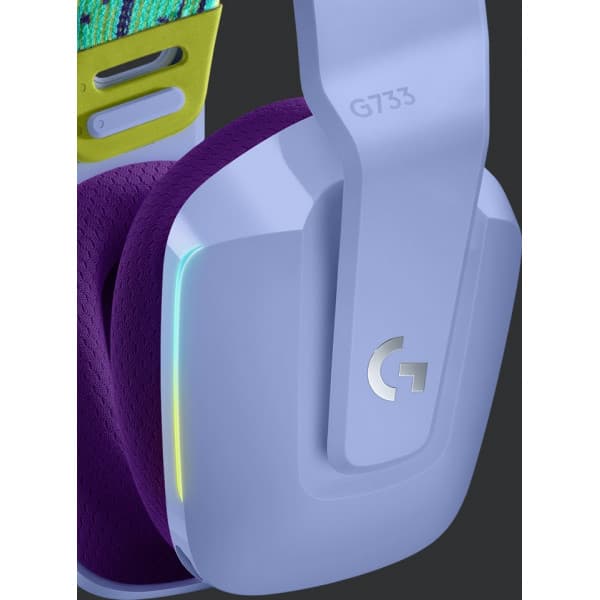 Logitech G733 Lightspeed trådlösa spelhörlurar, lila