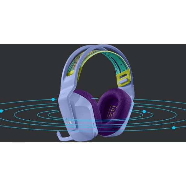 Logitech G733 Lightspeed trådlösa spelhörlurar, lila