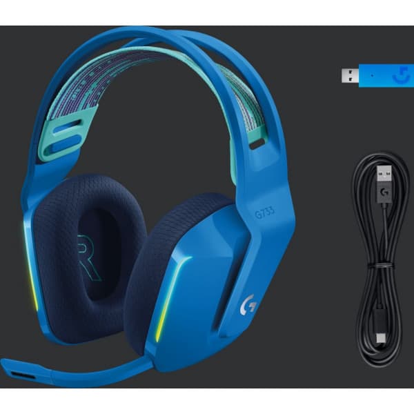 Logitech G733 Lightspeed -langattomat pelikuulokkeet, sininen