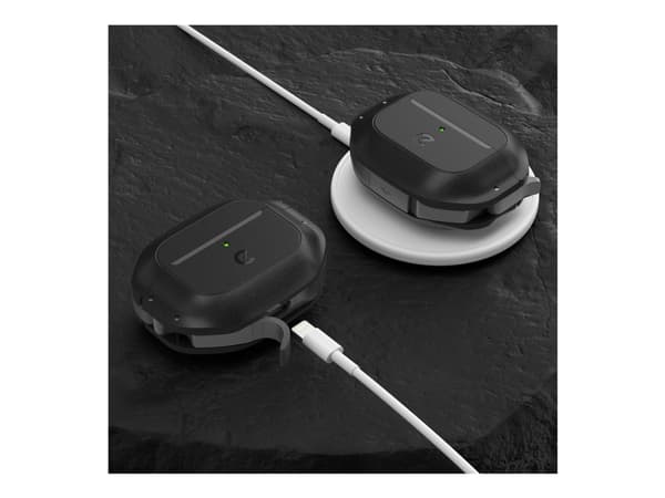 Keybudz Element - Langaton kuulokkeiden latauskotelo - hiilimusta - Apple AirPods -laitteille (3. sukupolvi)