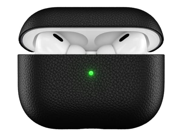 KeyBudz PodSkinz Artisan Series - langaton kuulokkeiden latauskotelo - huippunahkainen italialainen nahka - musta - Apple AirPods Pro -puhelimille (2