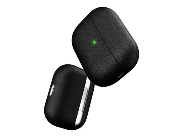 KeyBudz PodSkinz Artisan Series - langaton kuulokkeiden latauskotelo - huippunahkainen italialainen nahka - musta - Apple AirPods Pro -puhelimille (2