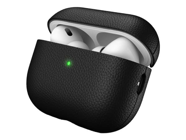 KeyBudz PodSkinz Artisan Series - langaton kuulokkeiden latauskotelo - huippunahkainen italialainen nahka - musta - Apple AirPods Pro -puhelimille (2