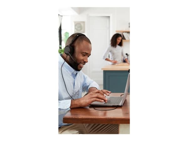 Jabra Evolve2 50 UC Stereo - Hodesett - on-ear - kablet - aktiv støydemping - USB-C, USB-A - svart - UC-sertifisert