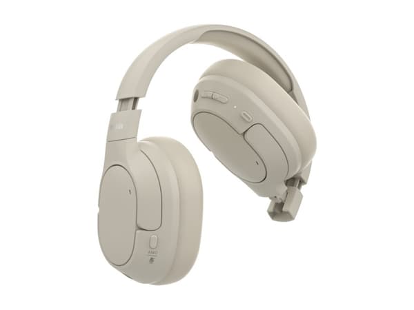 Belkin SoundForm Isolate - Hörlurar med mikrofon - fullstorlek - Bluetooth - trådlös, kabelansluten - aktiv brusradering - USB-C, 3,5 mm kontakt - lj