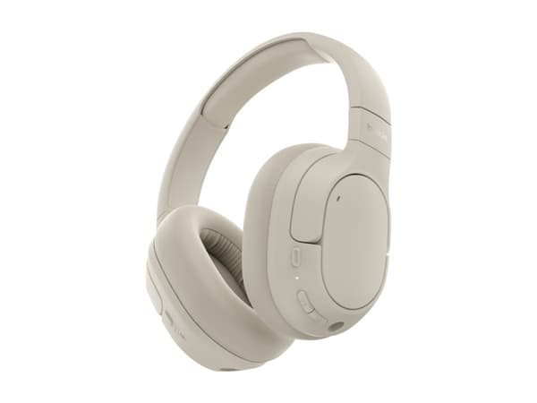 Belkin SoundForm Isolate - Hörlurar med mikrofon - fullstorlek - Bluetooth - trådlös, kabelansluten - aktiv brusradering - USB-C, 3,5 mm kontakt - lj